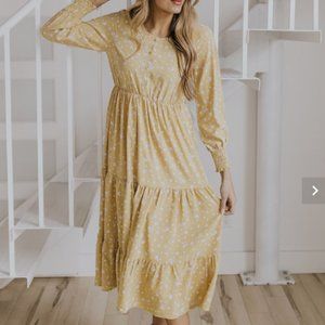 Roolee Yellow Tiered Maxi Dress NWOT Size XXXL